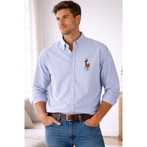 Ralph Lauren Classic Fit Oxford Shirt XXL Big Pony Embroidered Polo Preppy